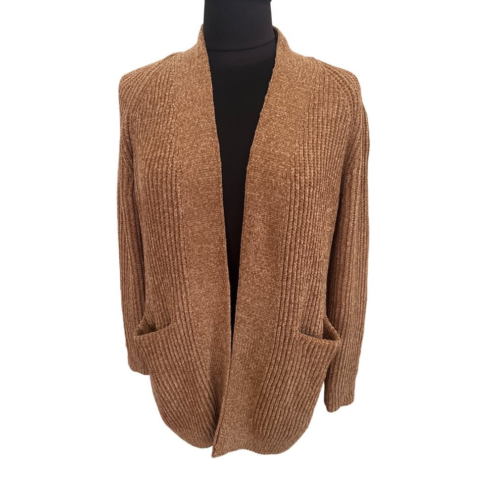 Ruby Rd. Petite Women's Tan Open Front Soft And Cozy Cardigan Sweater PS